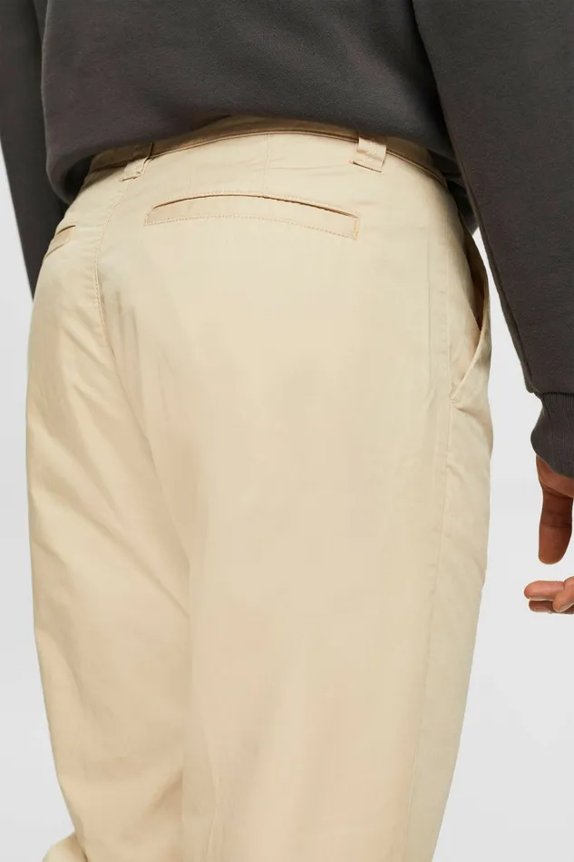 Pants Joggers Men Esprit Wide Fit Chinos Cream Beige