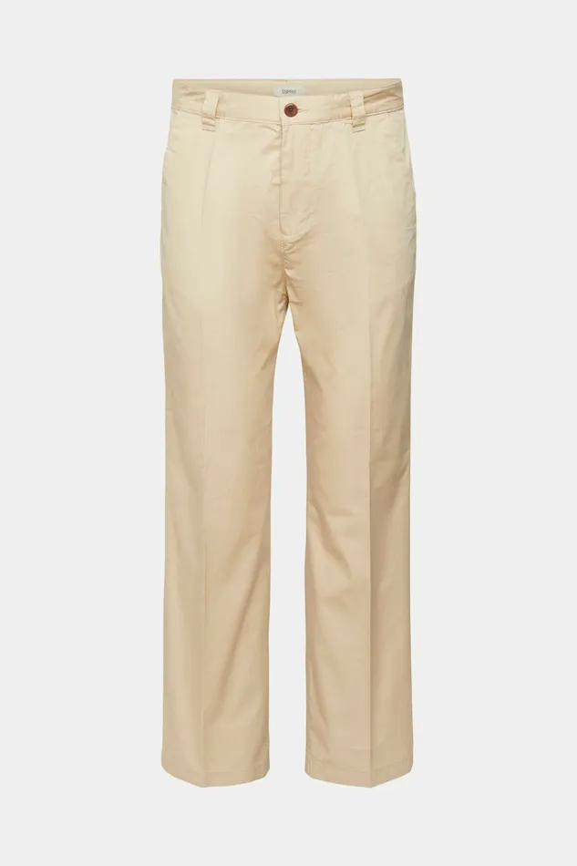 Pants Joggers Men Esprit Wide Fit Chinos Cream Beige