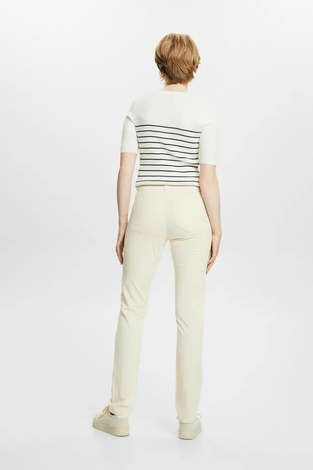Pants Joggers Women Esprit MidRise Slim Corduroy Trousers Ice