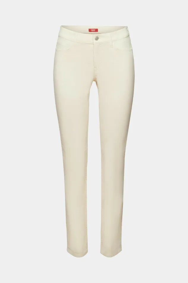 Pants Joggers Women Esprit MidRise Slim Corduroy Trousers Ice