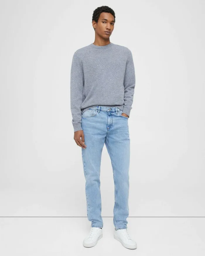 Pants Men Theory Athletic Fit Jean In Stretch Denim Washed Indigo Lt