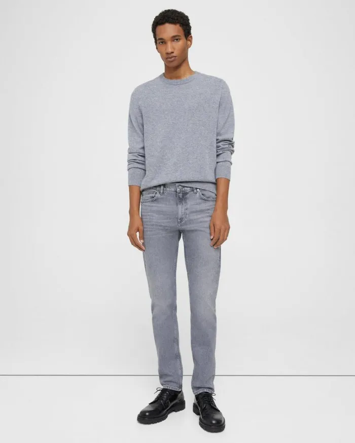 Pants Men Theory Slim Fit Jean In Stretch Denim Rinsed Grey