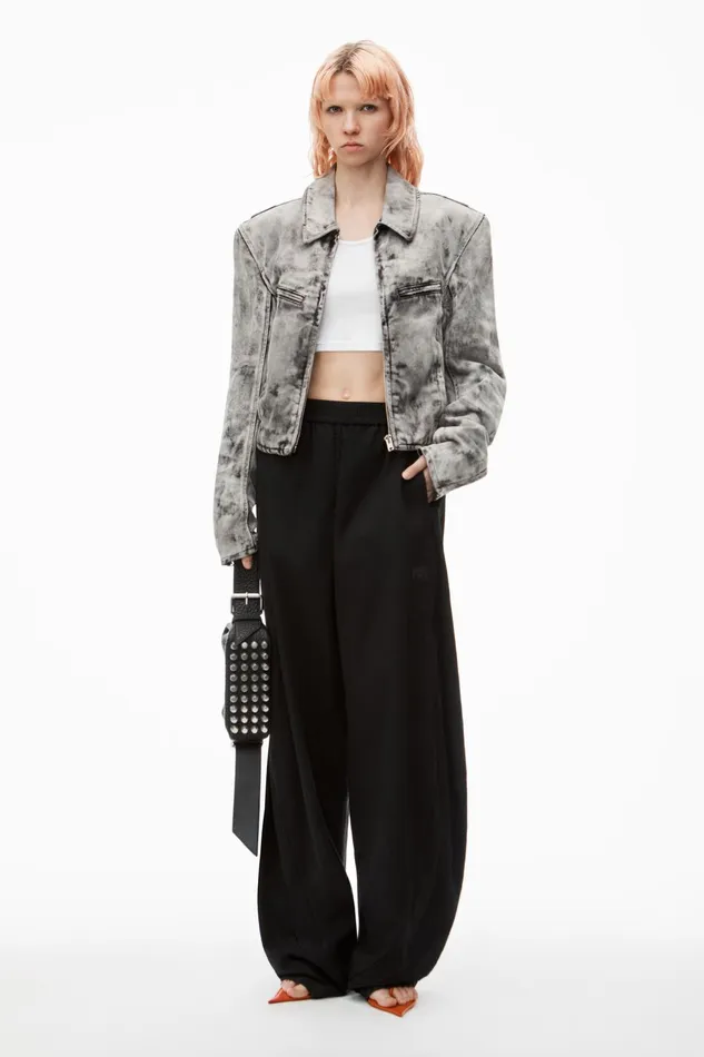 Pants Women Alexander Wang Piped Track Pants In Cotton Twill