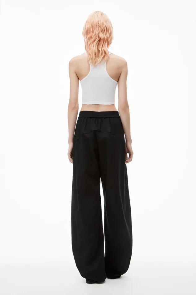 Pants Women Alexander Wang Piped Track Pants In Cotton Twill
