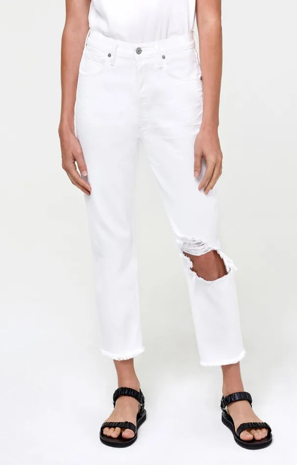 Pants Women Citizens Of Humanity Charlotte Crop High Rise Straight Fit In Fiori Fiori