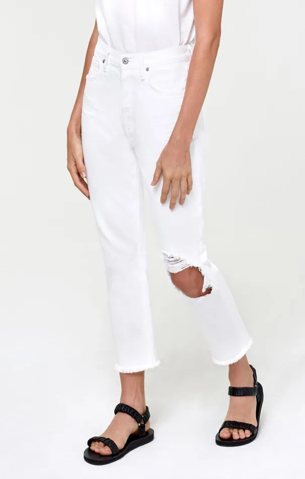Pants Women Citizens Of Humanity Charlotte Crop High Rise Straight Fit In Fiori Fiori