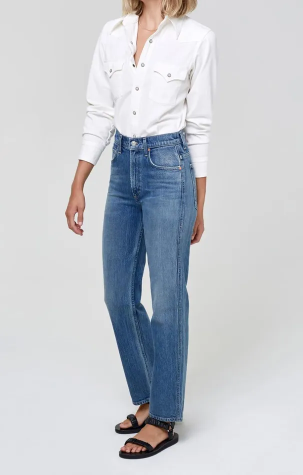 Pants Women Citizens Of Humanity Daphne High Rise Stovepipe In Shadow Bloom Shadow Bloom
