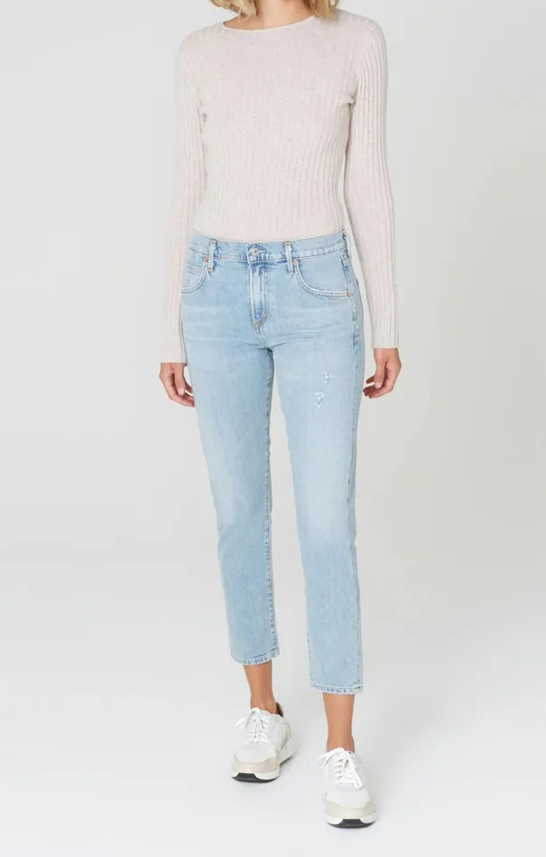 Pants Women Citizens Of Humanity Elsa Mid Rise Slim Fit Crop In Try Me Try Me