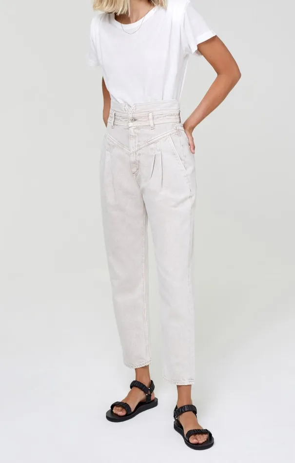 Pants Women Citizens Of Humanity Maeve Pleated Jean In Raffia Raffia