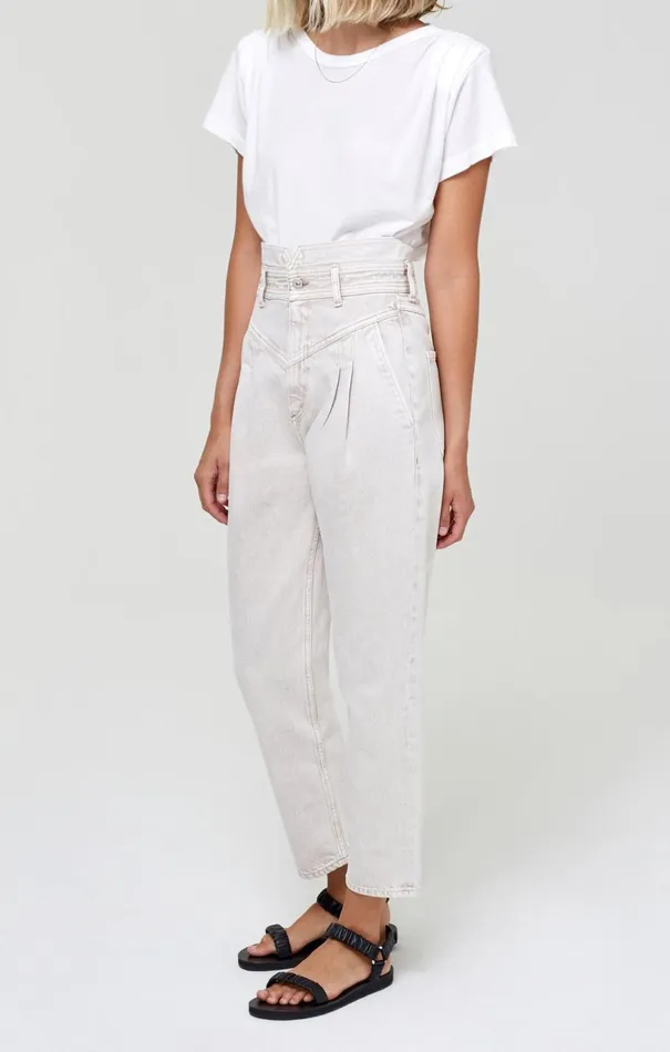 Pants Women Citizens Of Humanity Maeve Pleated Jean In Raffia Raffia