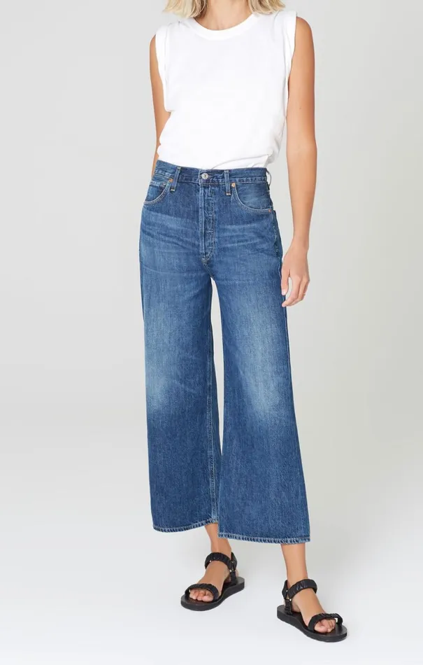 Pants Women Citizens Of Humanity Sacha High Rise Wide Leg In Blue Rose Blue Rose