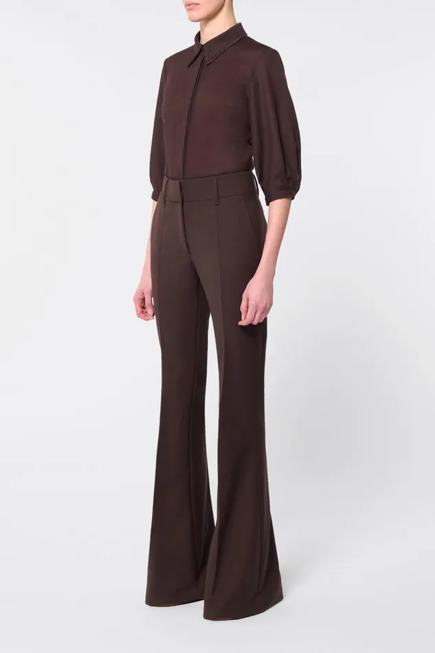 Pants Women Gabriela Hearst Rhein Pant In Chocolate Sportswear Wool