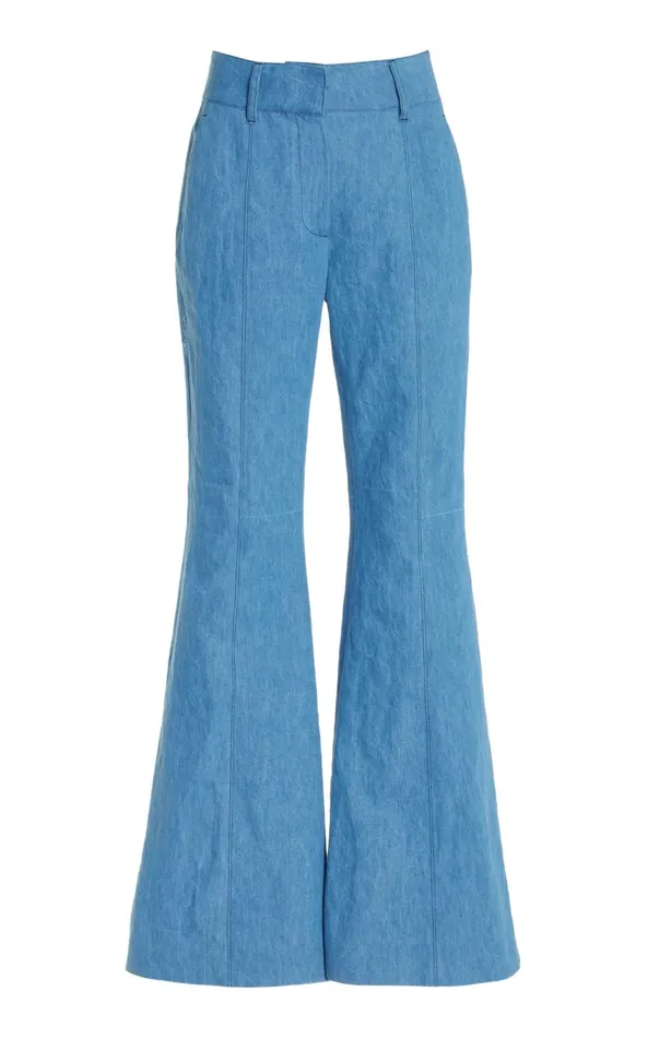 Pants Women Gabriela Hearst Rhein Pant In Light Blue Recycled Cotton Linen Denim