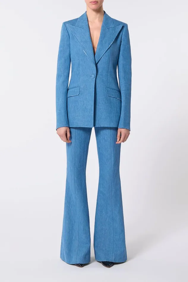 Pants Women Gabriela Hearst Rhein Pant In Light Blue Recycled Cotton Linen Denim