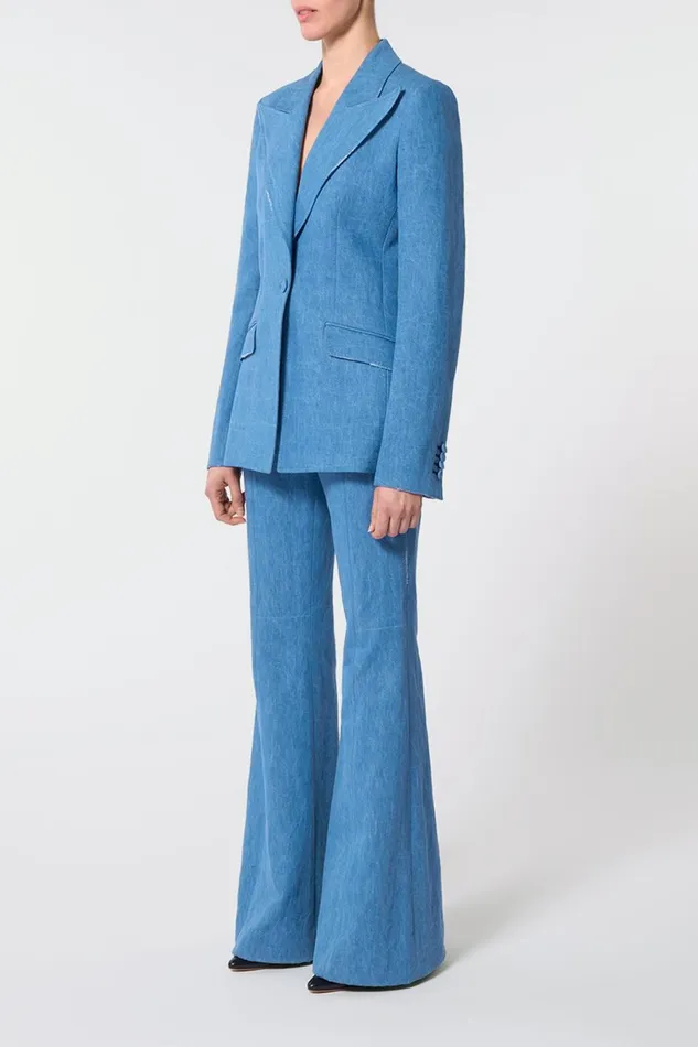 Pants Women Gabriela Hearst Rhein Pant In Light Blue Recycled Cotton Linen Denim