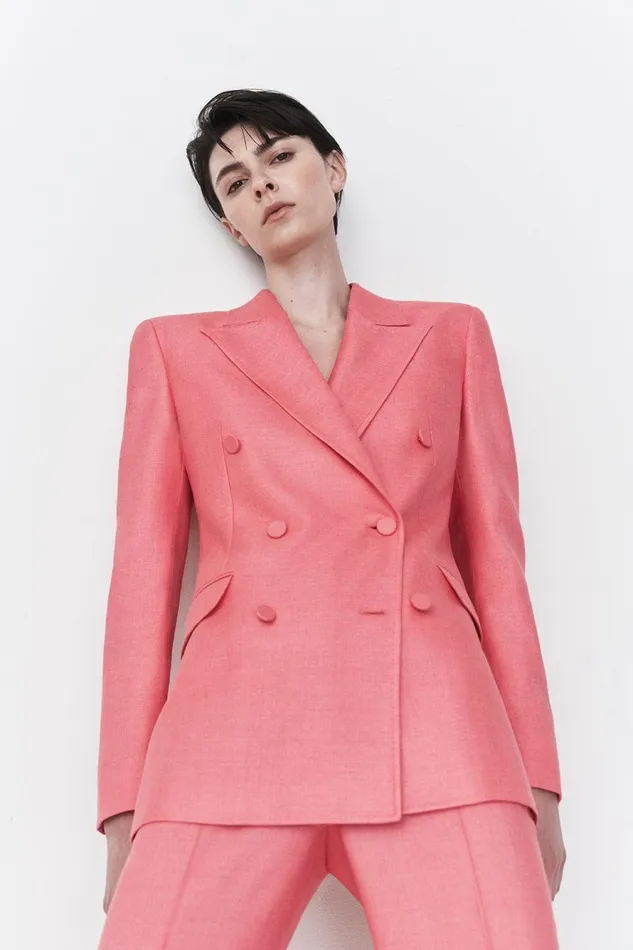 Pants Women Gabriela Hearst Rhein Pant In Watermelon Silk Virgin Wool