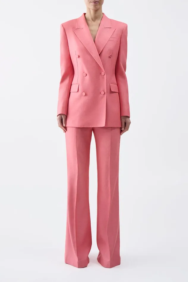 Pants Women Gabriela Hearst Rhein Pant In Watermelon Silk Virgin Wool