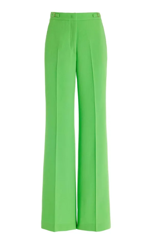 Pants Women Gabriela Hearst Vesta Pant In Fluorescent Green Virgin Wool Crepe