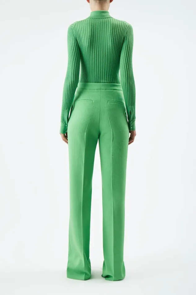 Pants Women Gabriela Hearst Vesta Pant In Fluorescent Green Virgin Wool Crepe Pants Women Gabriela Hearst Vesta Pant In Fluorescent Green Virgin Wool Crepe