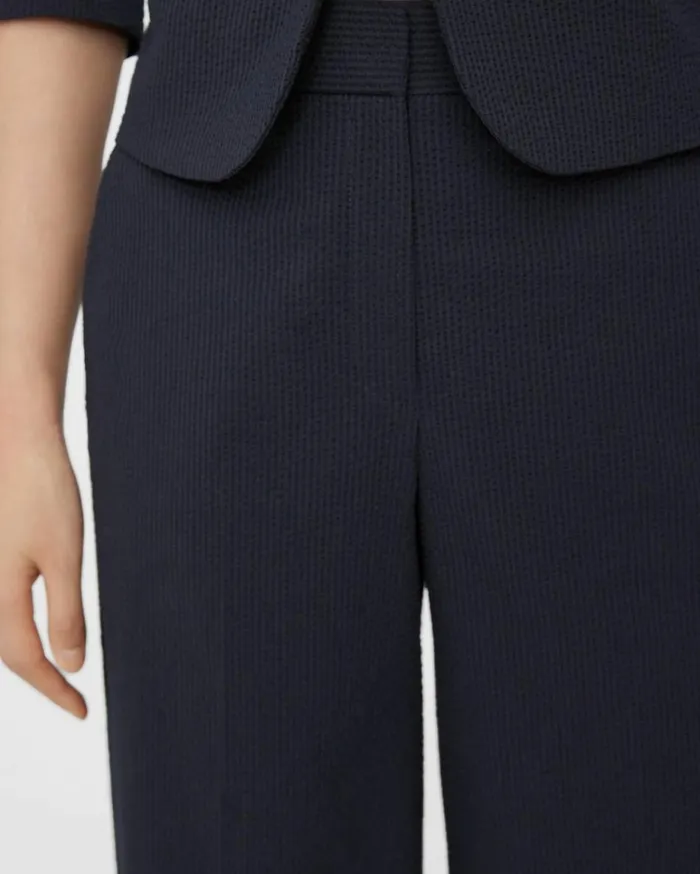 Pants Women Theory HighWaist WideLeg Pant In Seersucker Navy Pants Women Theory HighWaist WideLeg Pant In Seersucker Navy