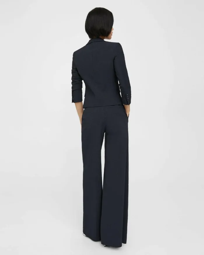 Pants Women Theory HighWaist WideLeg Pant In Seersucker Navy Pants Women Theory HighWaist WideLeg Pant In Seersucker Navy
