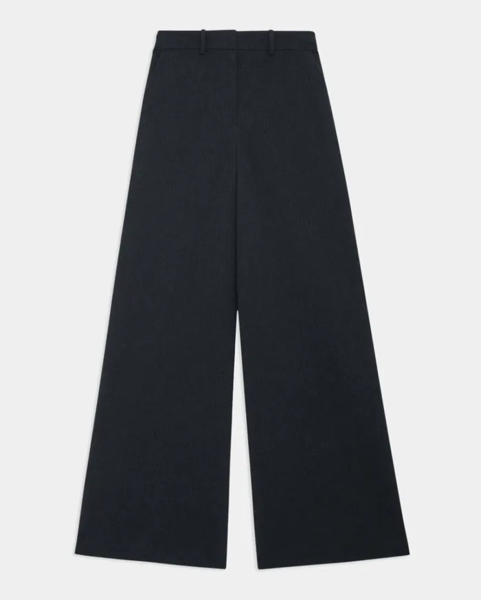 Pants Women Theory HighWaist WideLeg Pant In Seersucker Navy Pants Women Theory HighWaist WideLeg Pant In Seersucker Navy