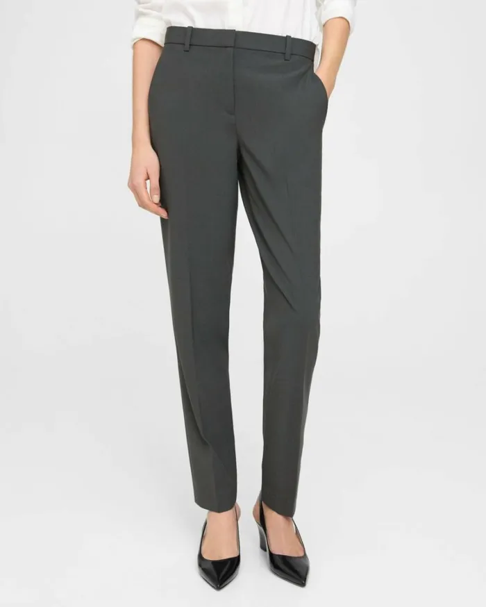 Pants Women Theory Treeca Full Length Pant In Good Wool Deep Green Pants Women Theory Treeca Full Length Pant In Good Wool Deep Green