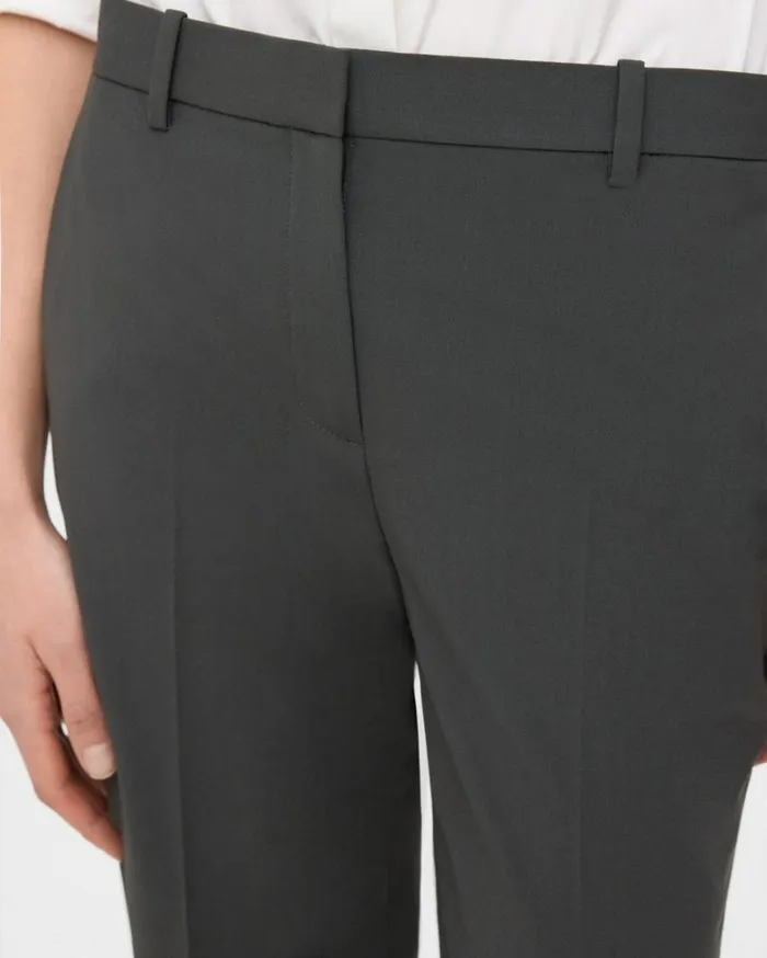 Pants Women Theory Treeca Full Length Pant In Good Wool Deep Green Pants Women Theory Treeca Full Length Pant In Good Wool Deep Green