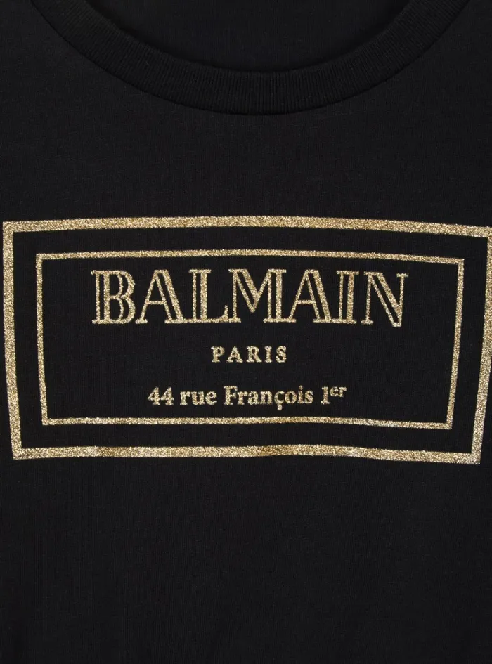 Paris Tshirt Black Kids Balmain