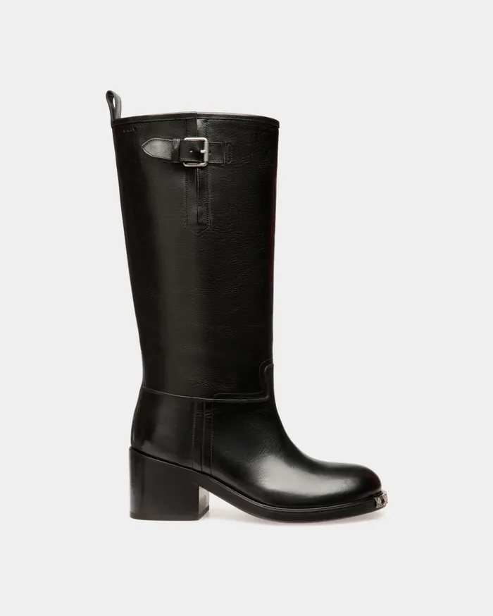 Peggy Boot In Black Leather Women Bally Boots and Ankle Boots