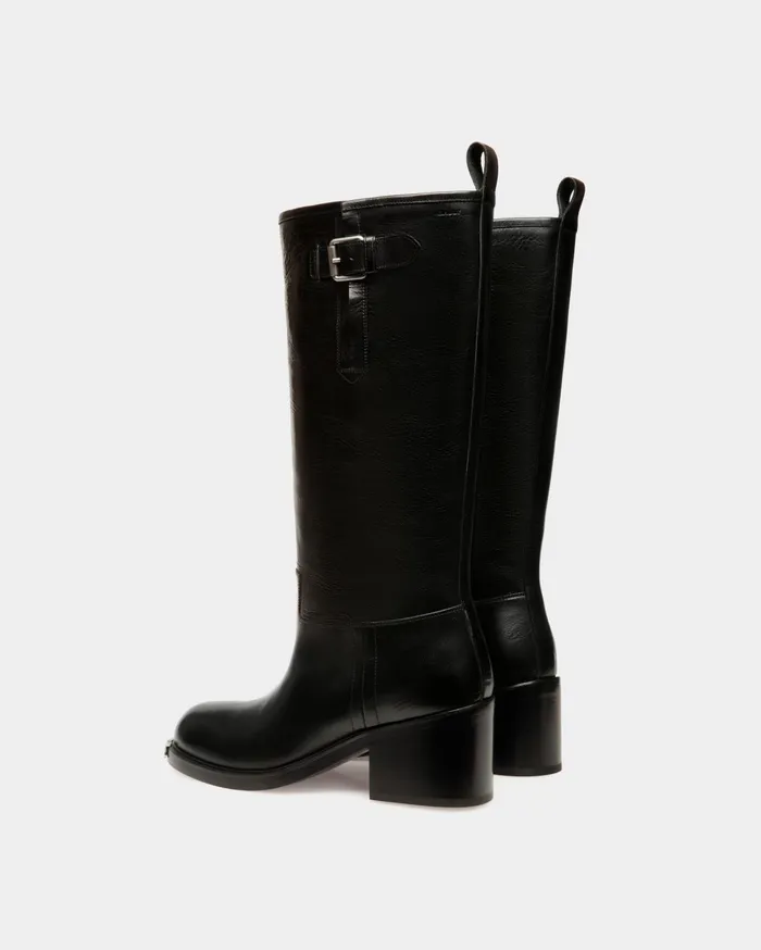 Peggy Boot In Black Leather Women Bally Boots and Ankle Boots