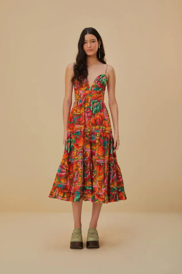 Pink Beaded Spring Sleeveless Maxi Dress Women FARM Rio Maxi Dresses