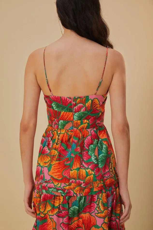 Pink Beaded Spring Sleeveless Maxi Dress Women FARM Rio Maxi Dresses