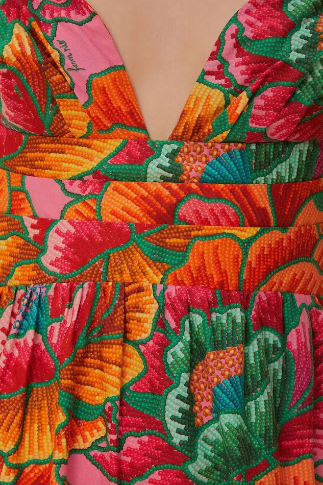 Pink Beaded Spring Sleeveless Maxi Dress Women FARM Rio Maxi Dresses