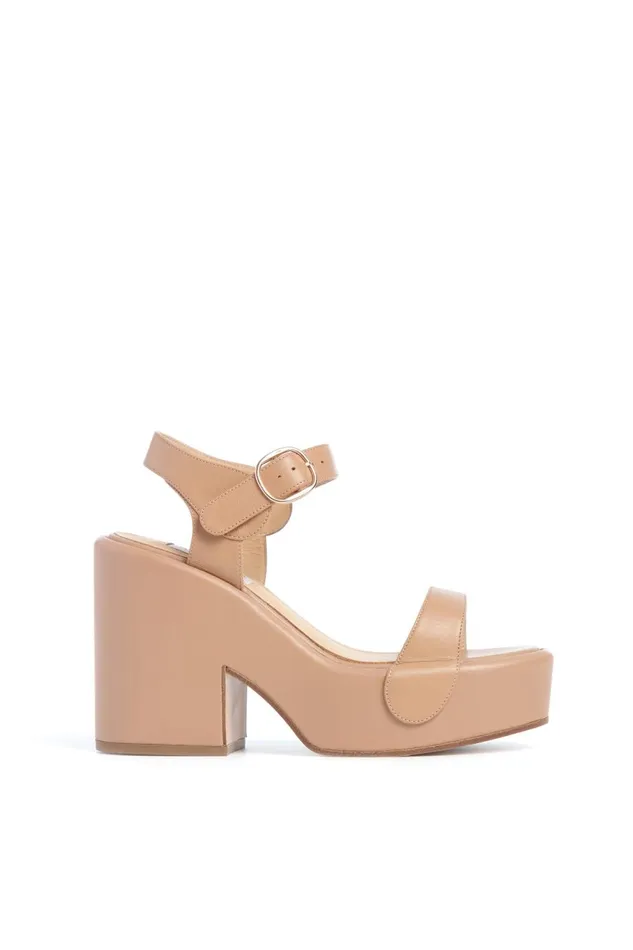 Platforms Women Gabriela Hearst Iris Platform Sandal In Dark Camel Nappa Leather
