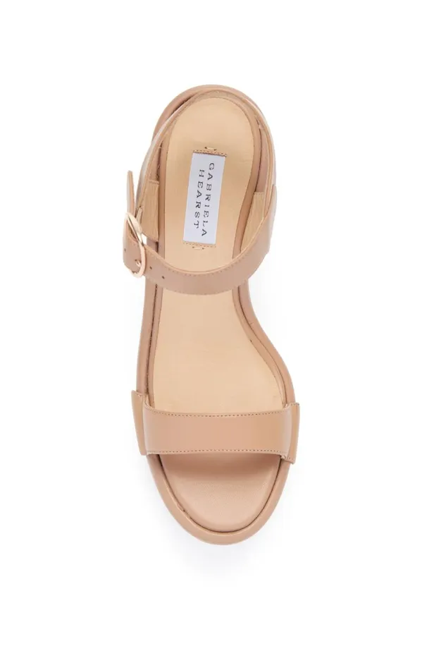 Platforms Women Gabriela Hearst Iris Platform Sandal In Dark Camel Nappa Leather