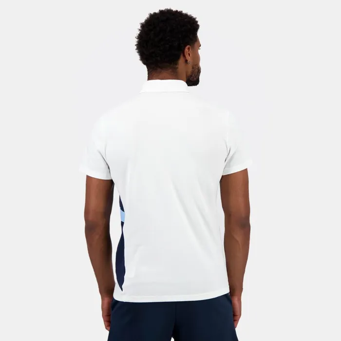 Polos Shirts Men Le Coq Sportif Aviron Bayonnais Polo Shirt New Optical White