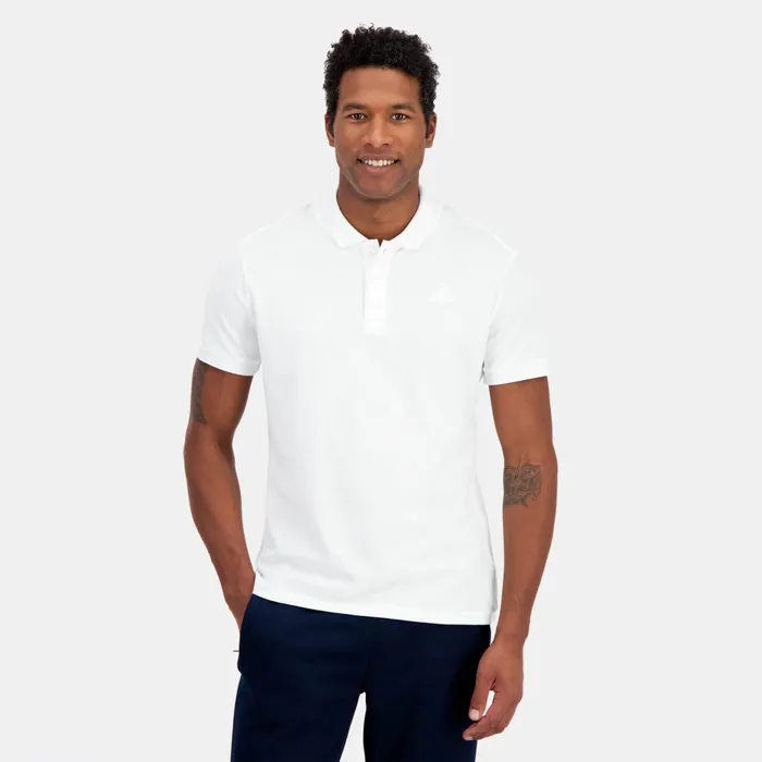 Polos Shirts Men Le Coq Sportif Ton Sur Ton Polo Shirt En Jersey Piqu Coton New Optical White