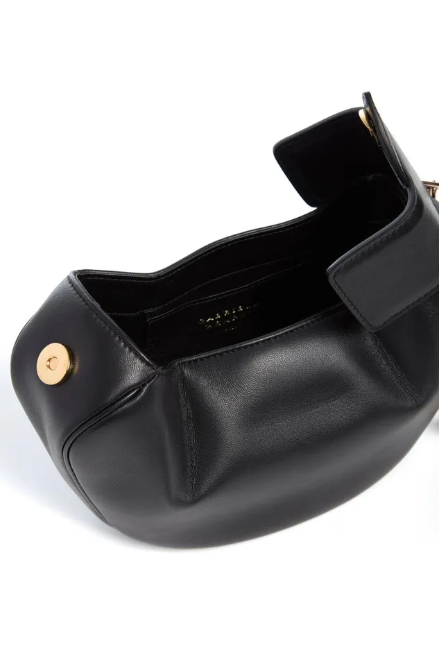 Pouches and Clutches Women Gabriela Hearst Soft Demi Clutch With Chain In Black Nappa Leather