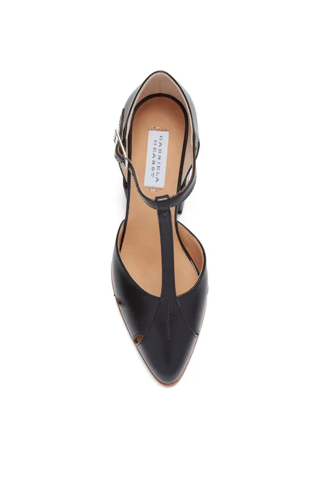 Pumps Women Gabriela Hearst Hawes TStrap Heel In Black Leather