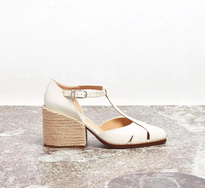 Pumps Women Gabriela Hearst Ivy TStrap Heel In Cream Leather