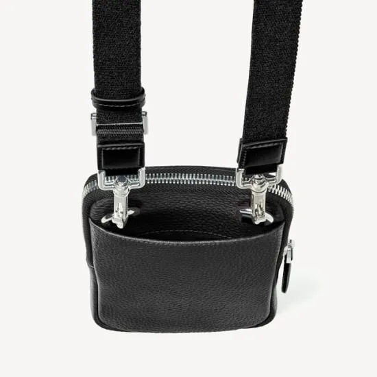 Reporter Crossbody Phone Bag Black Pebble Men Aspinal Of London Crossbody Bags