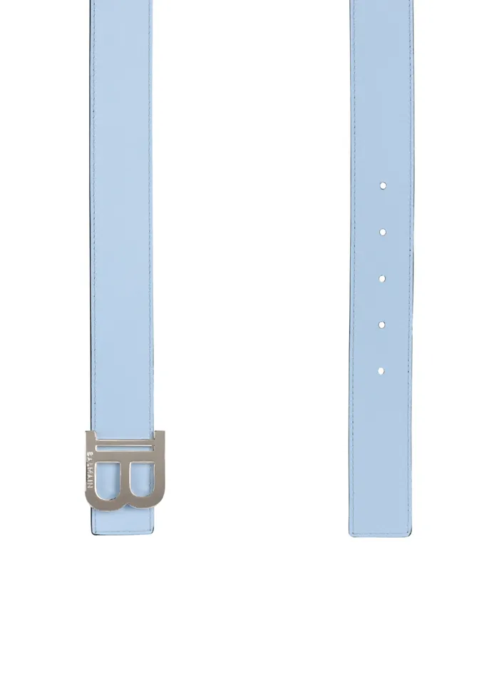 Reversible Calfskin BBelt Blue Men Balmain Belts