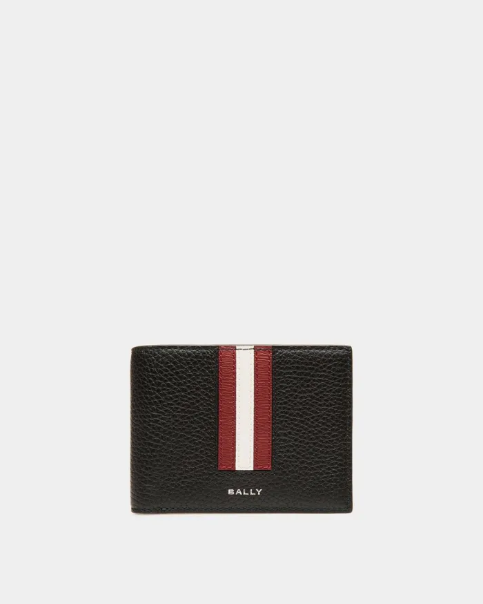 Ribbon Bifold In Black Leather Men Bally Wallets and Card Holders
