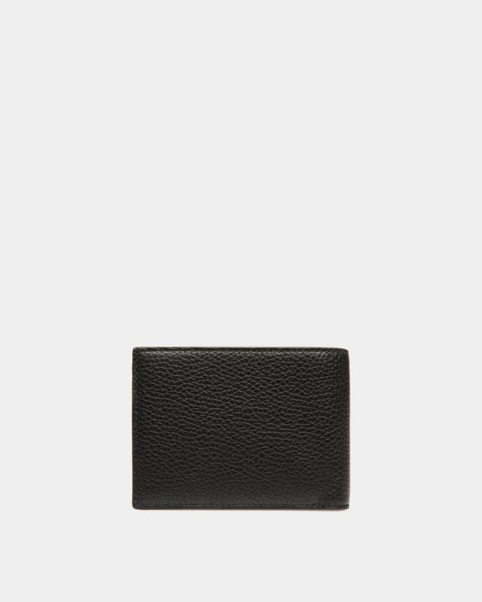 Ribbon Bifold In Black Leather Men Bally Wallets and Card Holders