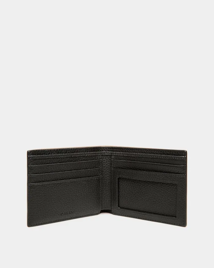 Ribbon Bifold In Black Leather Men Bally Wallets and Card Holders
