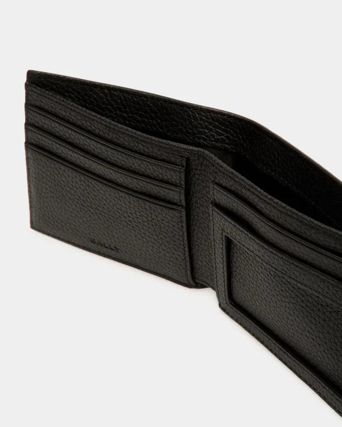 Ribbon Bifold In Black Leather Men Bally Wallets and Card Holders