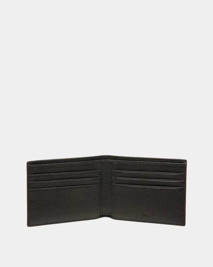 Ribbon Wallet In Black Leather Men Bally Wallets and Card Holders