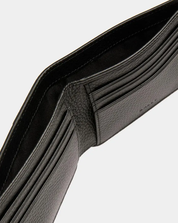 Ribbon Wallet In Black Leather Men Bally Wallets and Card Holders