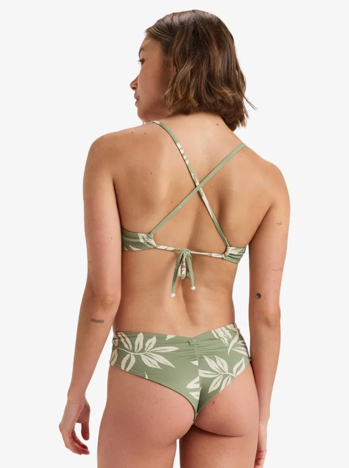 Roxy Beach Classics 8211 Skimpy Coverage Bikini Top Oil Green Leavin Women Bikinis